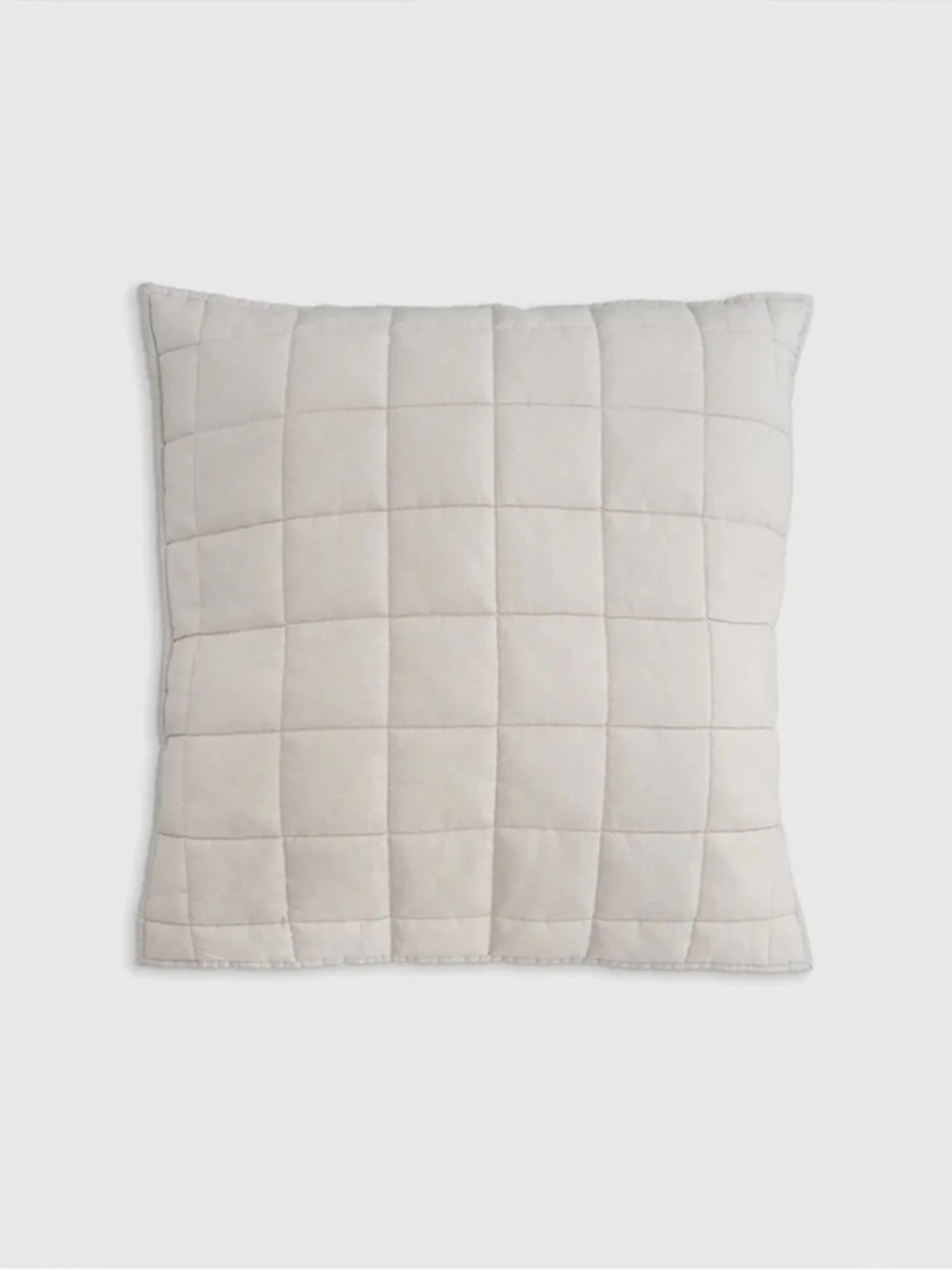 New Quince European Linen Box Quilted Euro Sham Ivory